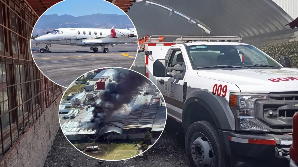 Seis muertos por caída de jet ejecutivo privado en Toluca