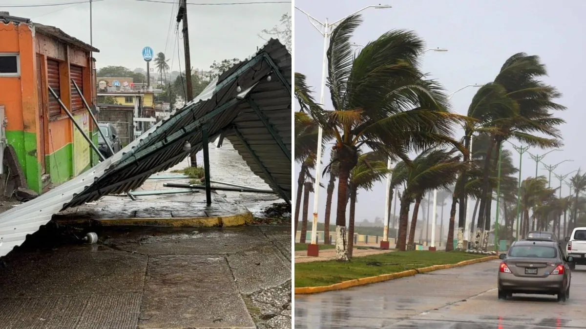 Coatzacoalcos resiente los estragos del frente frío 27 por segundo día; caída de espectaculares y postes