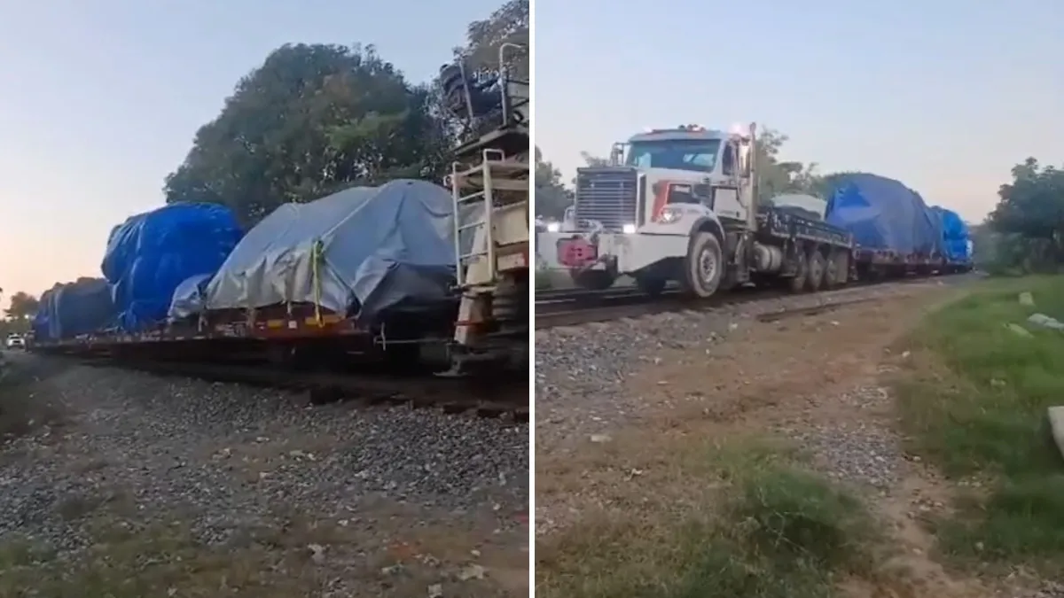 Trasladan restos de vagones del Tren Interoceánico accidentado en Oaxaca a Coatzacoalcos