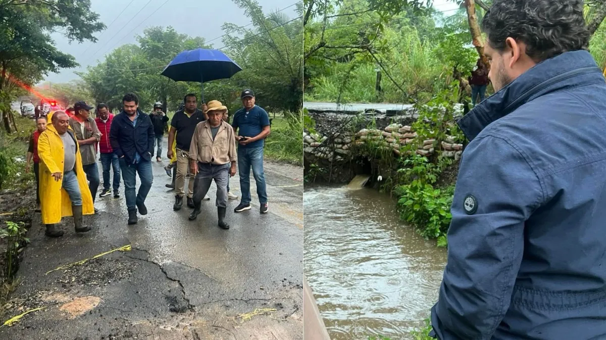 Lluvias del Frente Frío 29 generan afectaciones en caminos rurales de Cosoleacaque