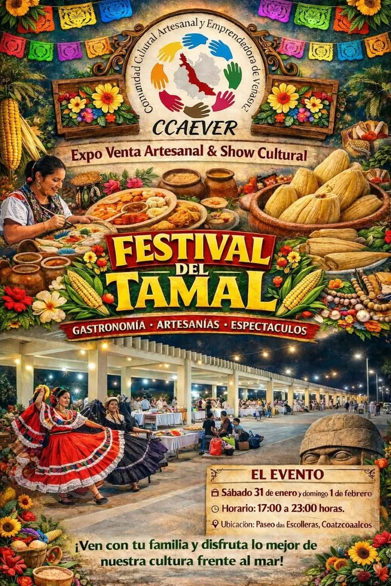Festival del Tamal llega al Paseo de las Escolleras de Coatzacoalcos | conoce las fechas