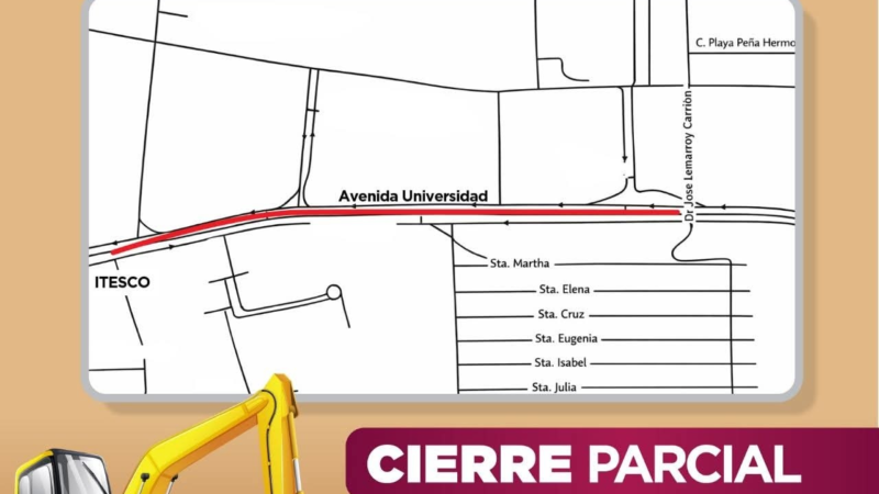 Rehabilitarán las avenidas UV y Juan Osorio; anuncian cierre parcial