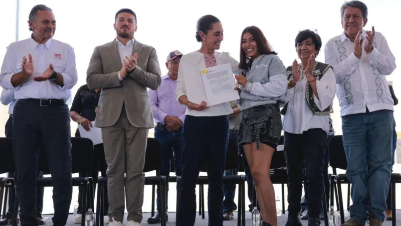 Presidenta Claudia Sheinbaum encabeza entrega de viviendas en Juárez, Nuevo León