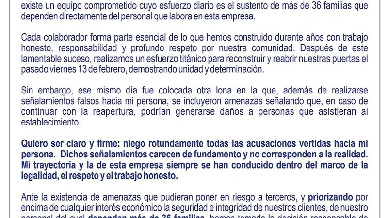 Restaurant-bar El Calamar de Coatzacoalcos anuncia cierre un día después de reabrir tras amenazas