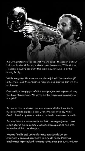 Muere Willie Colón: 5 canciones para recordar al salsero más querido