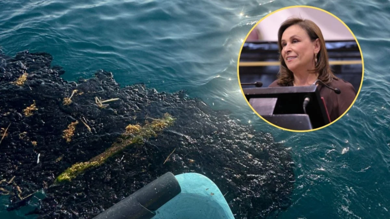 Monitorean litoral de Veracruz tras derrame; playas se reportan limpias, afirma Rocío Nahle