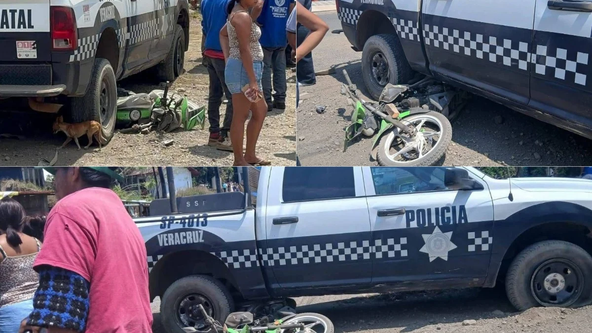 Policía Estatal protagoniza accidente en Catemaco; piden sanciones sin privilegios