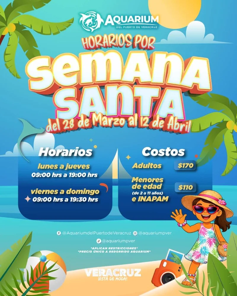 Costos y horarios del Aquarium de Veracruz para Semana Santa 2026