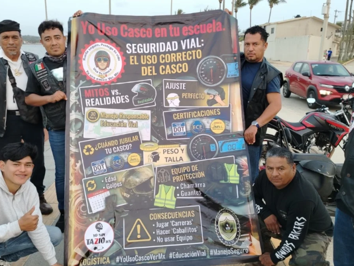 “Yo uso casco”: campaña busca prevenir accidentes en motociclistas de Coatzacoalcos