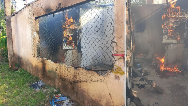 Pirómano bajo presuntos efectos de drogas incendia vivienda de su madre en Acayucan
