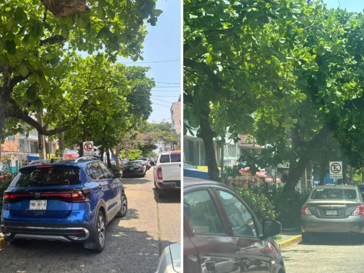 Conductores ignoran prohibición de estacionarse en centro de Coatzacoalcos y afectan la vialidad