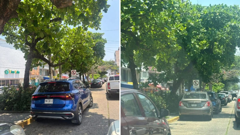 Conductores ignoran prohibición de estacionarse en centro de Coatzacoalcos y afectan la vialidad