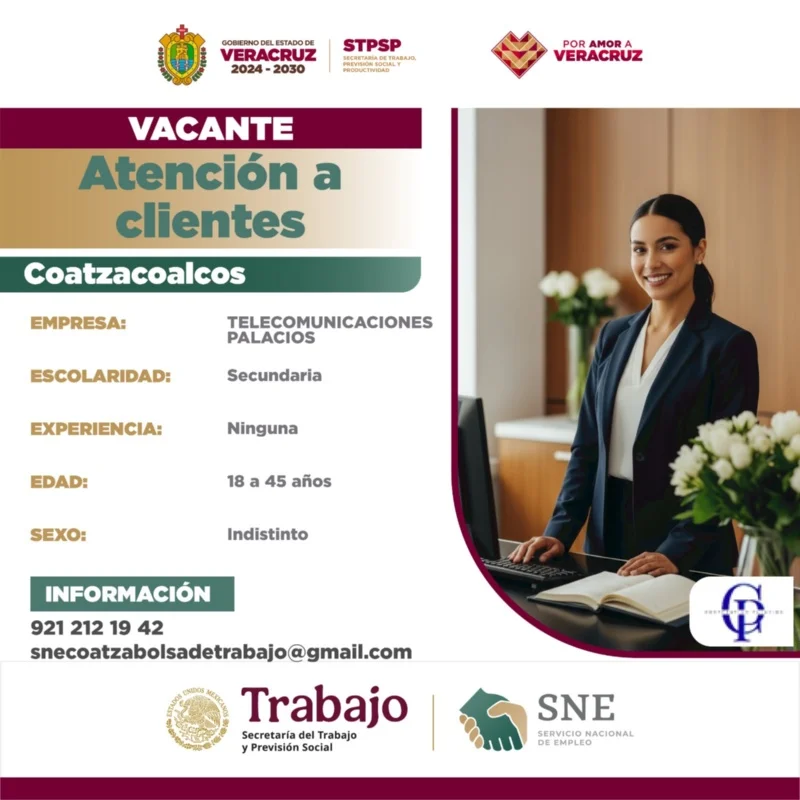 ¿Buscas trabajo? Estas vacantes del SNE en Coatzacoalcos podrían interesarte