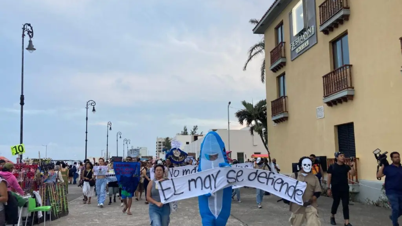 Al ritmo de son jarocho protestaron en Veracruz por el derrame de petróleo