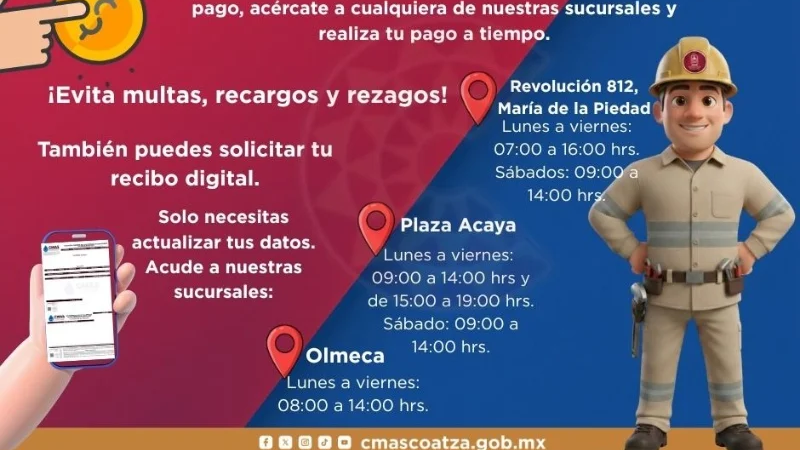 CMAS: Así puedes hacer tu pago en Coatzacoalcos si no tienes tu recibo de agua