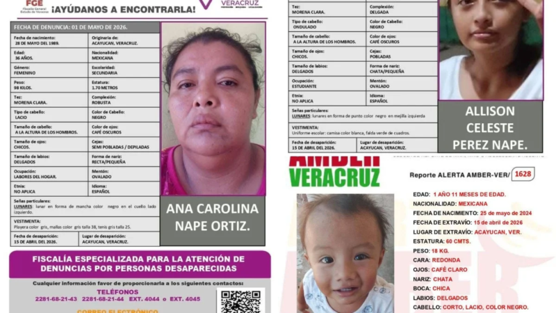 Familia desaparece en Acayucan; autoridades piden ayuda para localizarlos