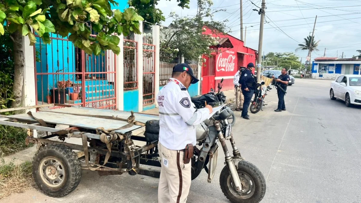 Aseguran 45 motocicletas sin placas durante operativo vial en Coatzacoalcos