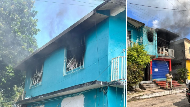 Incendio arrasa muebles y pertenencias en domicilio de San Andrés Tuxtla