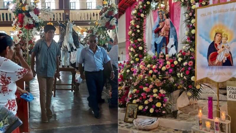Inician celebraciones religiosas en Moloacán y Villa Cuichapa