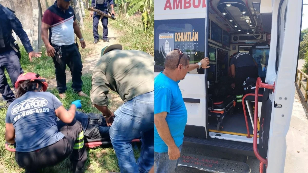 Colapsa puente improvisado en Ixhuatlán del Sureste; hombre resulta lesionado