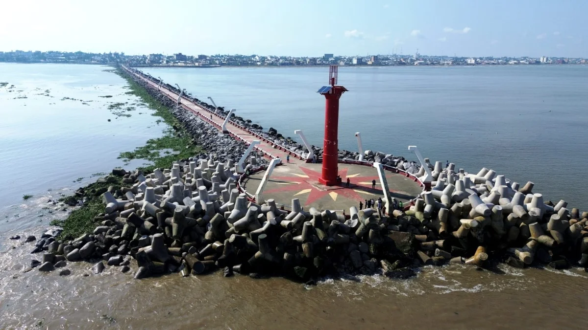 Así ha cambiado la escollera de Coatzacoalcos en siete años: el mar provoca severo desgaste