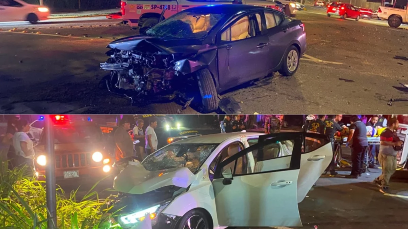 Brutal choque en Coatzacoalcos deja tres lesionados y daños por más de 100 mil pesos