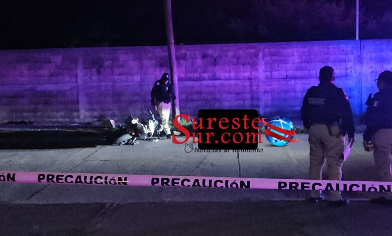 Motociclista murió tras impactarse contra un poste en la avenida Jirafas de Coatzacoalcos