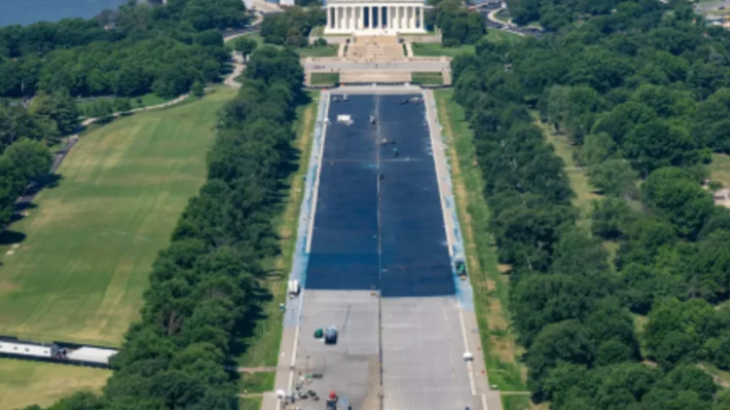 Trump afirma que varias personas fueron arrestadas por vandalizar el estanque reflectante del Monumento a Lincoln