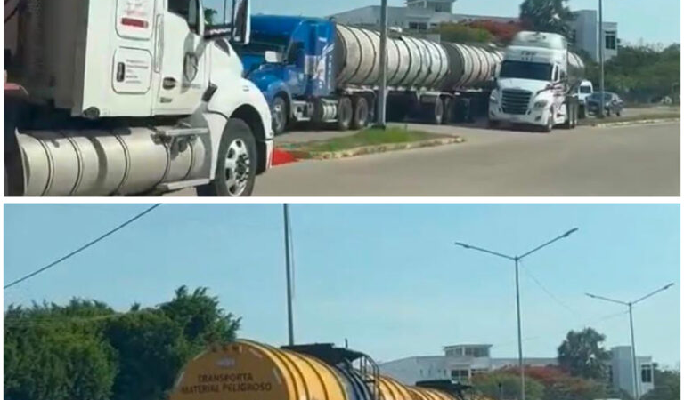 Tráilers invaden bulevar Instituto Tecnológico en la colonia Nueva Mina; ciudadanos exigen intervención antes de una tragedia