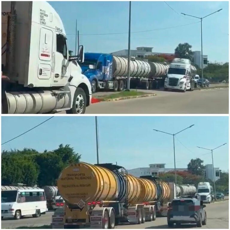 Tráilers invaden bulevar Instituto Tecnológico en la colonia Nueva Mina; ciudadanos exigen intervención antes de una tragedia