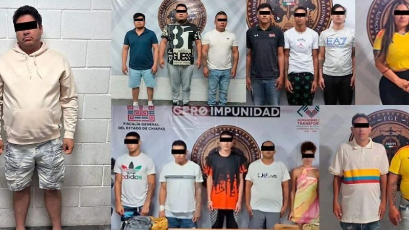 Suman 15 detenidos por red de préstamos “gota a gota” y extorsión en Chiapas
