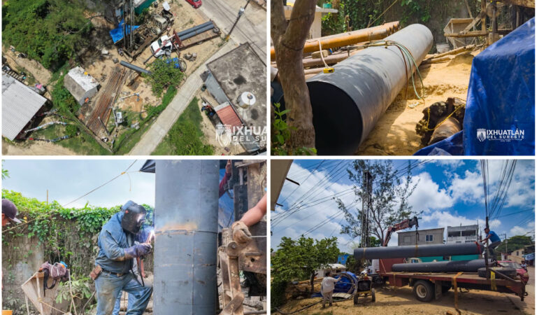 Avanza la construcción del nuevo pozo profundo en Ixhuatlán del Sureste