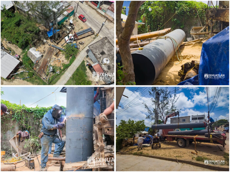 Avanza la construcción del nuevo pozo profundo en Ixhuatlán del Sureste