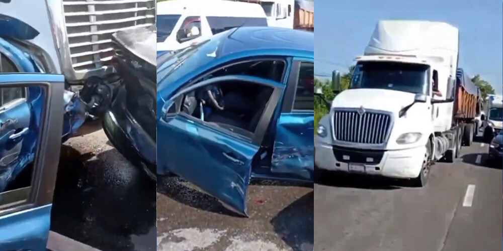 Góndola se queda sin frenos y provoca carambola de al menos cinco vehículos en Tabasco
