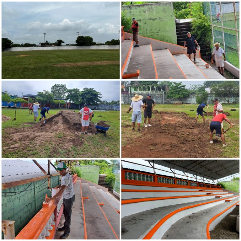 Implementan mantenimiento y recuperación en el Campo Deportivo Francisco R. Gómez de Nanchital