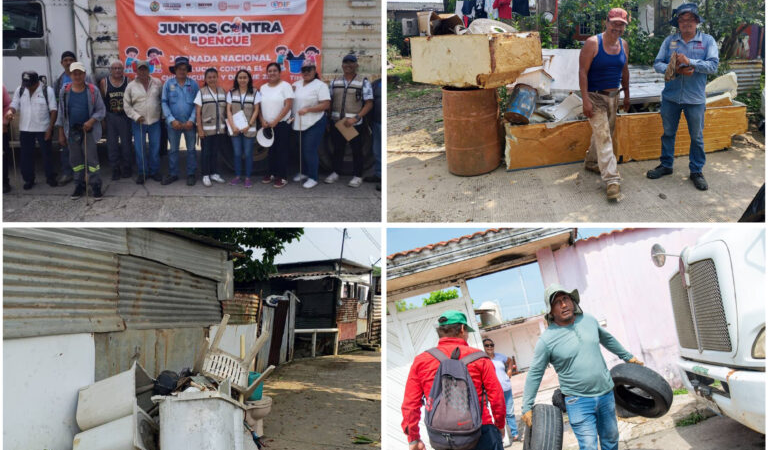 Recolectan toneladas de cacharros en jornadas de descacharrización en Nanchital