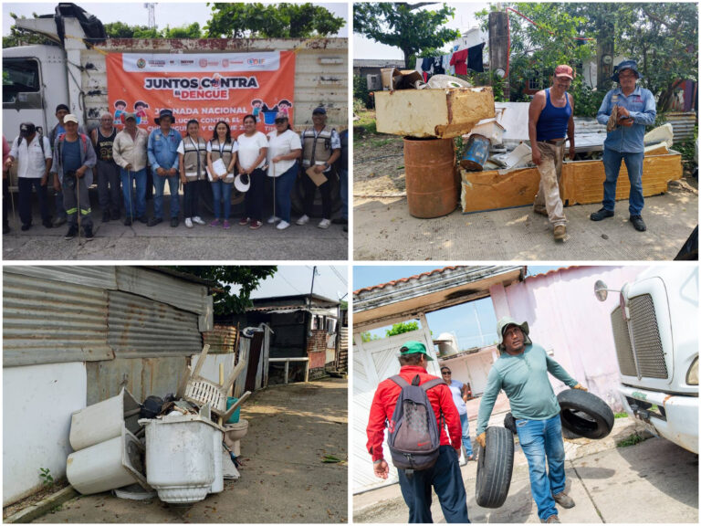 Recolectan toneladas de cacharros en jornadas de descacharrización en Nanchital