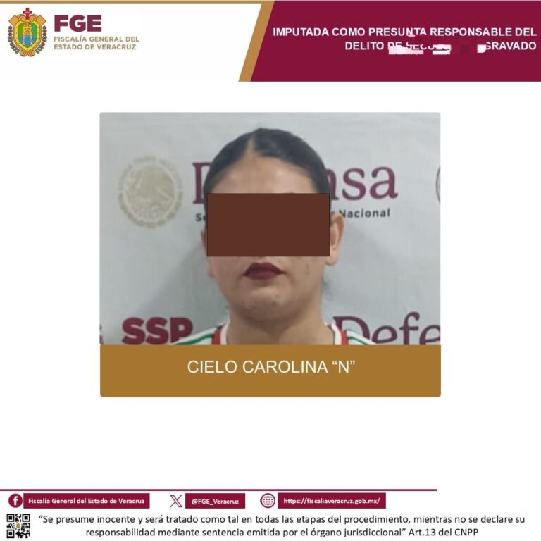 Presunta secuestradora es detenida y FGE logra prisión preventiva oficiosa
